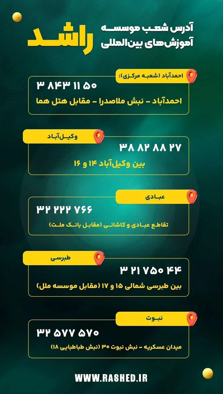 آموزشگاه زبان فرانسه مشهد راشد