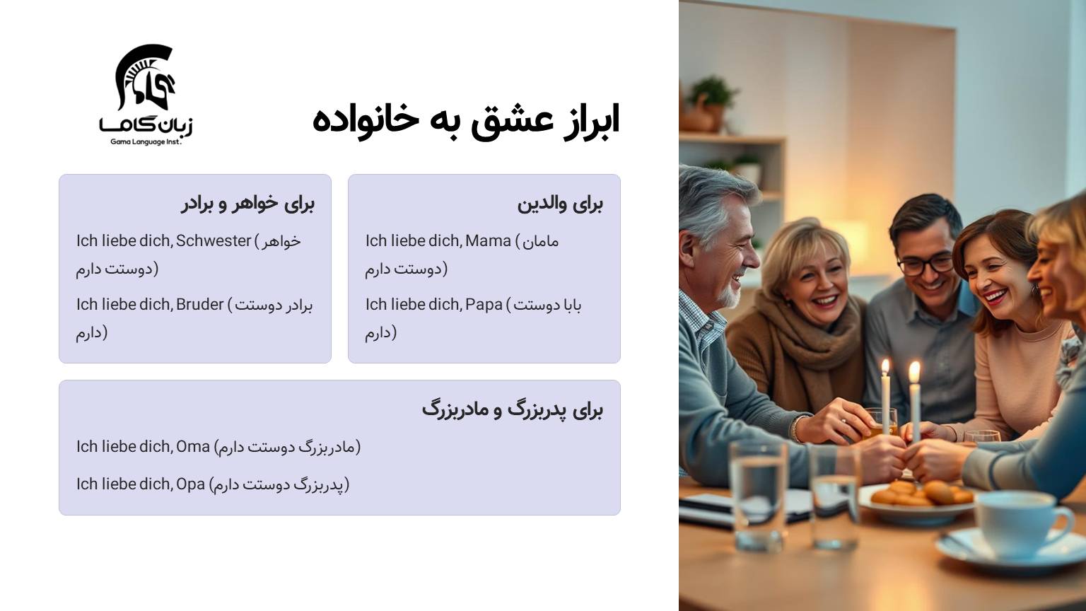 دوستت دارم به آلمانی ❤️+ جملات عاشقانه 3 جملات عاشقانه برای خانواده به آلمانی