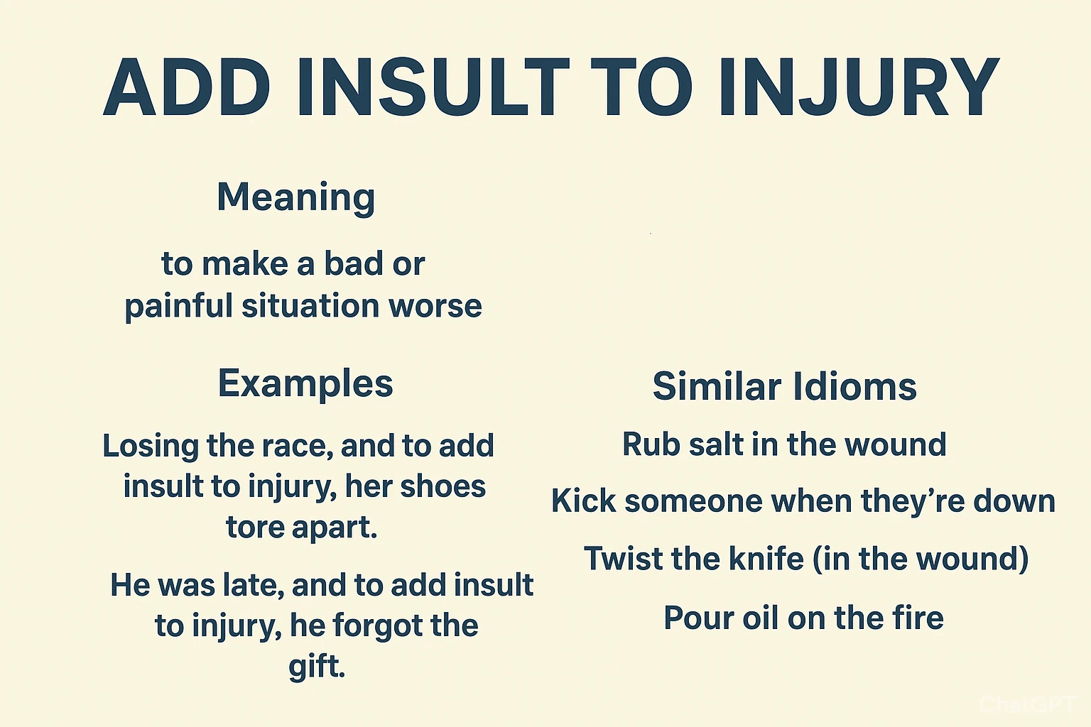 اصطلاح add insult to injury یعنی چه؟ بررسی مفهوم و تاریخچه + معرفی اصطلاحات مشابه 1 Add insult to injury