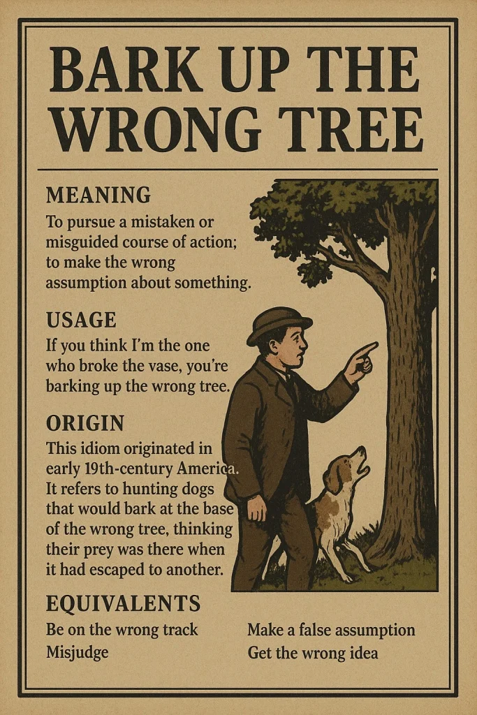 اصطلاح Bark Up the Wrong Tree یعنی چه؟ بررسی معنی، کاربرد و مثالهای واقعی 1 Bark Up the Wrong Tree