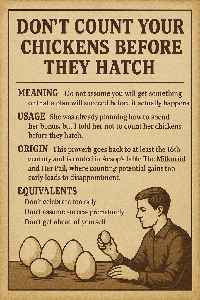 اصطلاح Don t Count Your Chickens Before They Hatch یعنی چه؟ بررسی معنی، کاربرد و مثالهای واقعی 1 Don t Count Your Chickens Before They Hatch