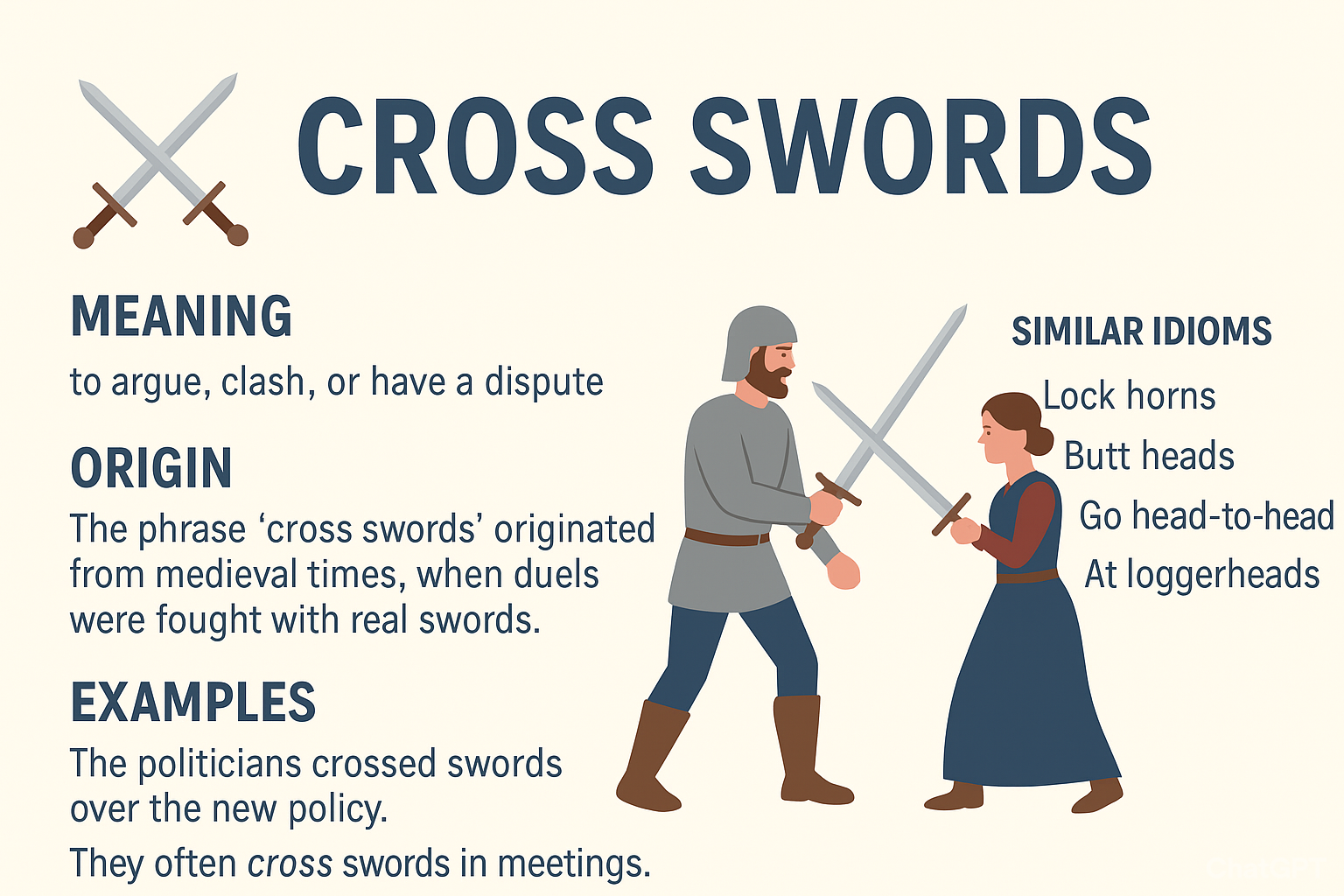 اصطلاح Cross Swords یعنی چه؟ بررسی معنی و مثالهای واقعی 1 cross swords