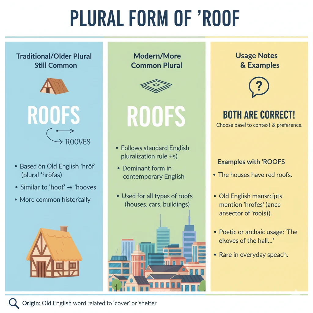 جمع Roof چیست؟ بررسی کامل Roofs و Rooves در انگلیسی 2 جمع roof