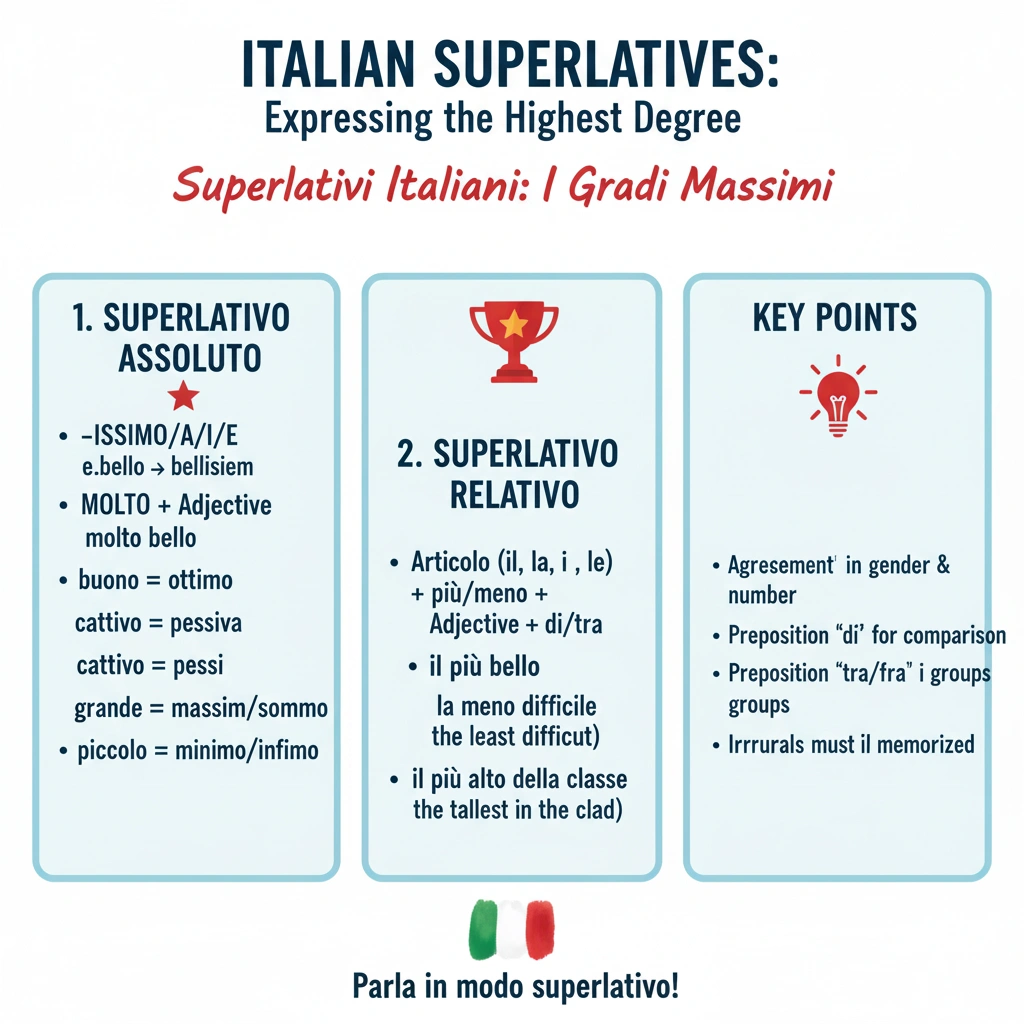 آشنایی با صفتهای عالی در ایتالیایی: راهنمای کامل 1 صفتهای عالی در ایتالیایی