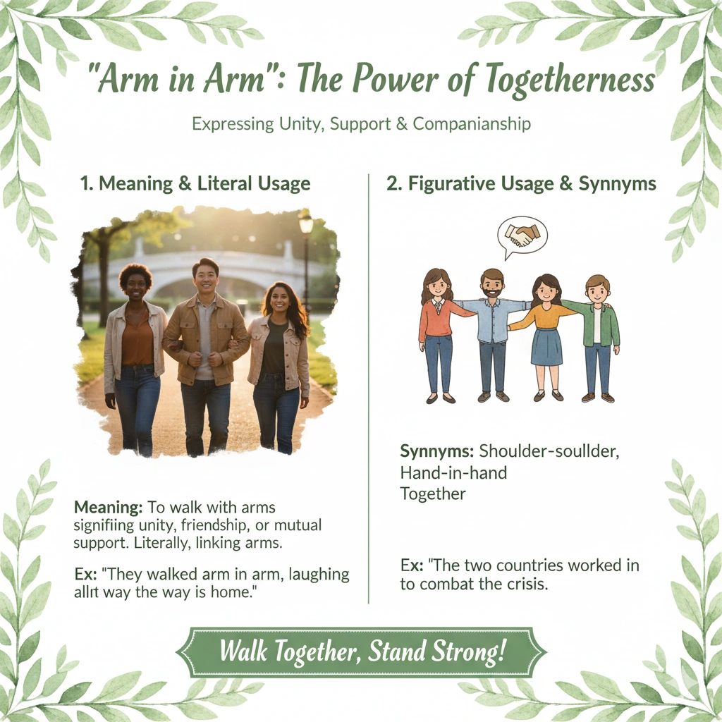 معنی arm in arm چیست؟ بررسی کامل اصطلاح در زبان انگلیسی 1 arm in arm