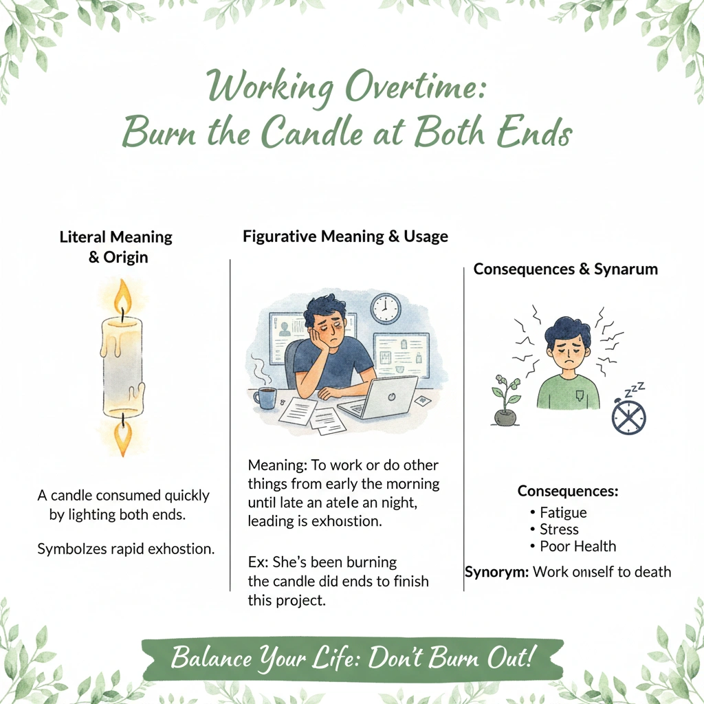 معنی burn the candle at both ends چیست؟ بررسی کامل اصطلاح در زبان انگلیسی 1 burn the candle at both ends