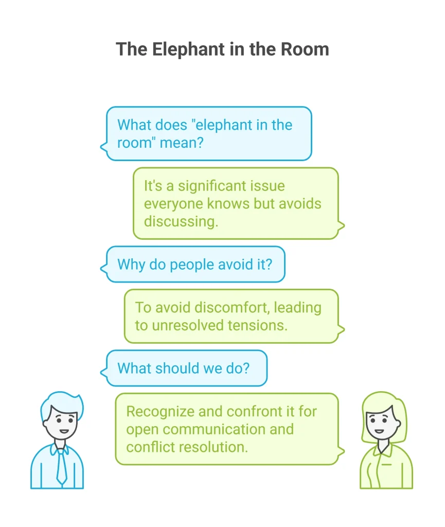 معنی elephant in the room چیست؟ | بررسی اصطلاح، کاربرد و مثالهای رایج در زبان انگلیسی 2 elephant in the room