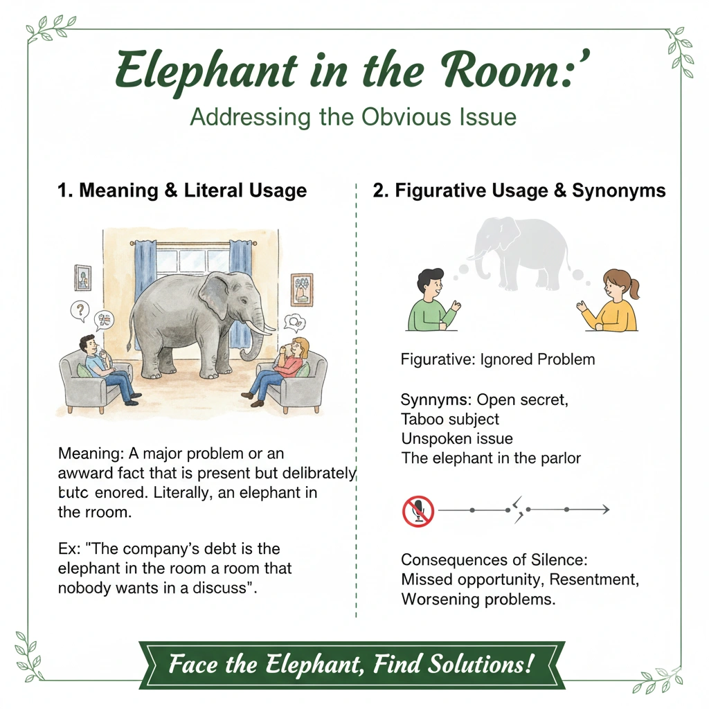 معنی elephant in the room چیست؟ | بررسی اصطلاح، کاربرد و مثالهای رایج در زبان انگلیسی 1 elephant in the room