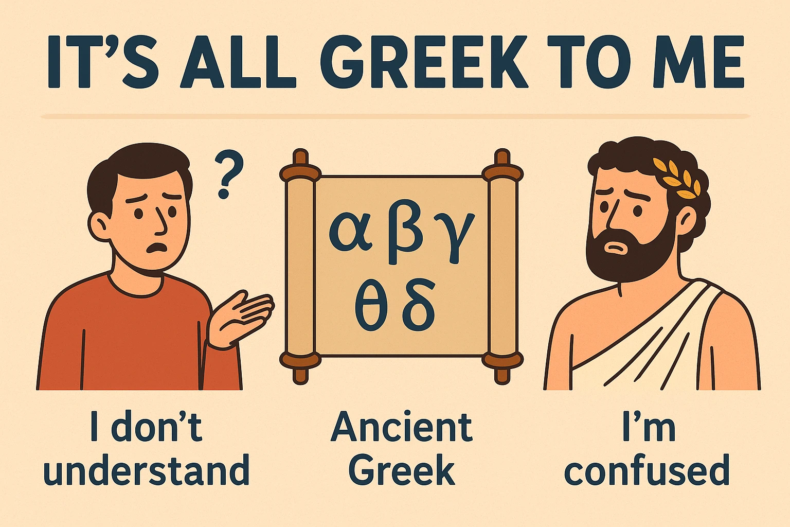 معنی it’s all greek to me چه می شود؟ 1 It's all greek to me
