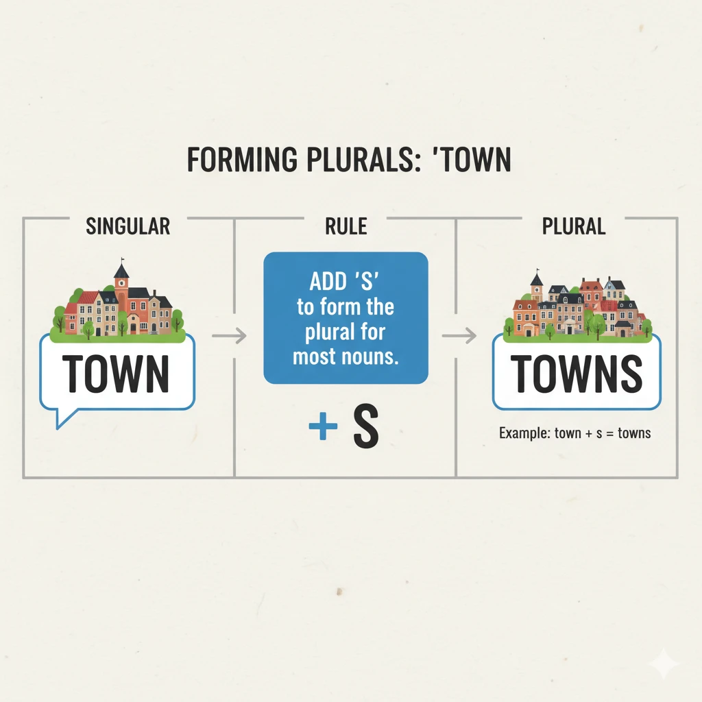 جمع town چه میشود؟ بررسی قواعد و نکات 1 جمع town