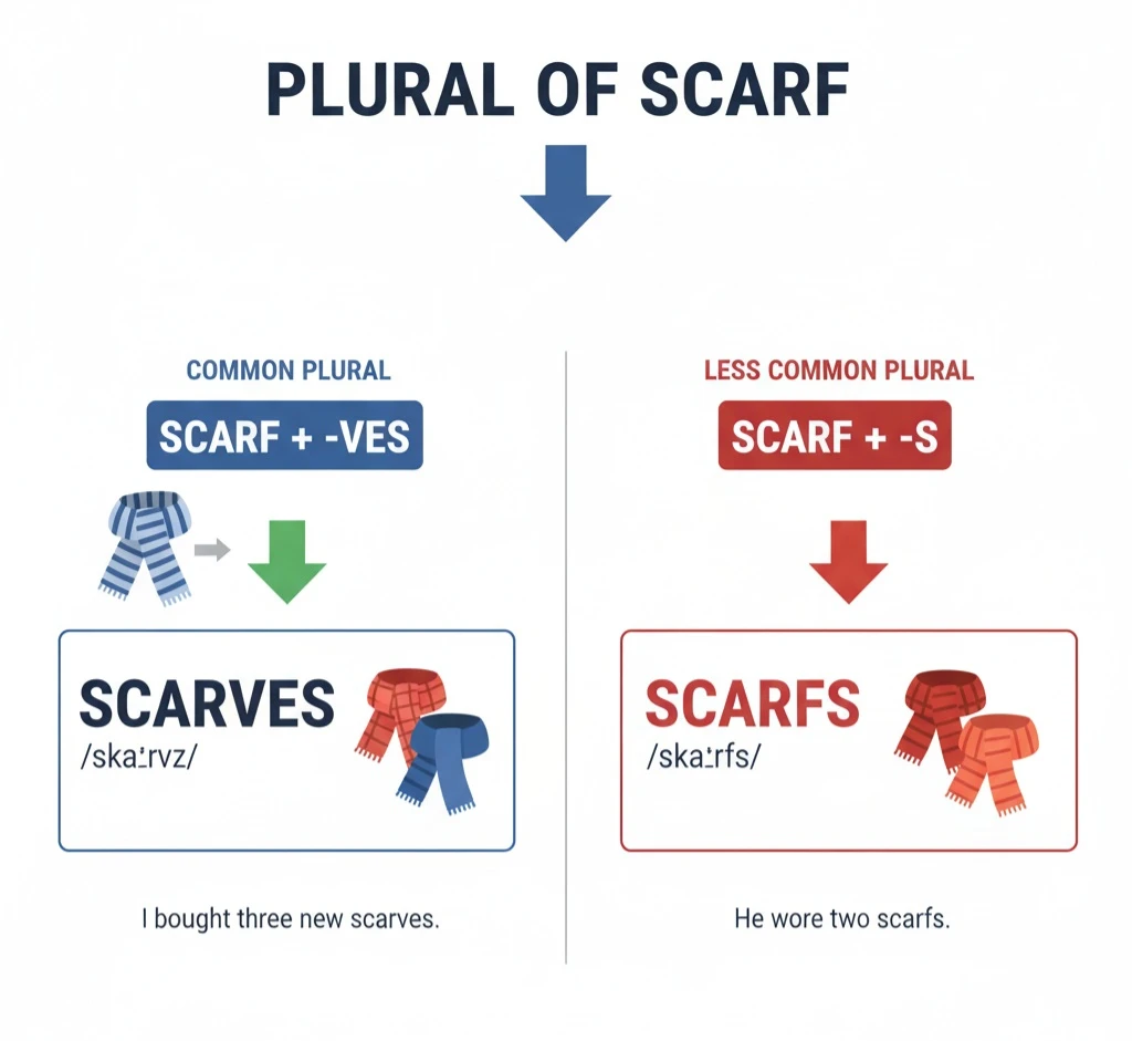 جمع scarf چه میشود؟ راهنمایی برای زبانآموزان 1 جمع scarf