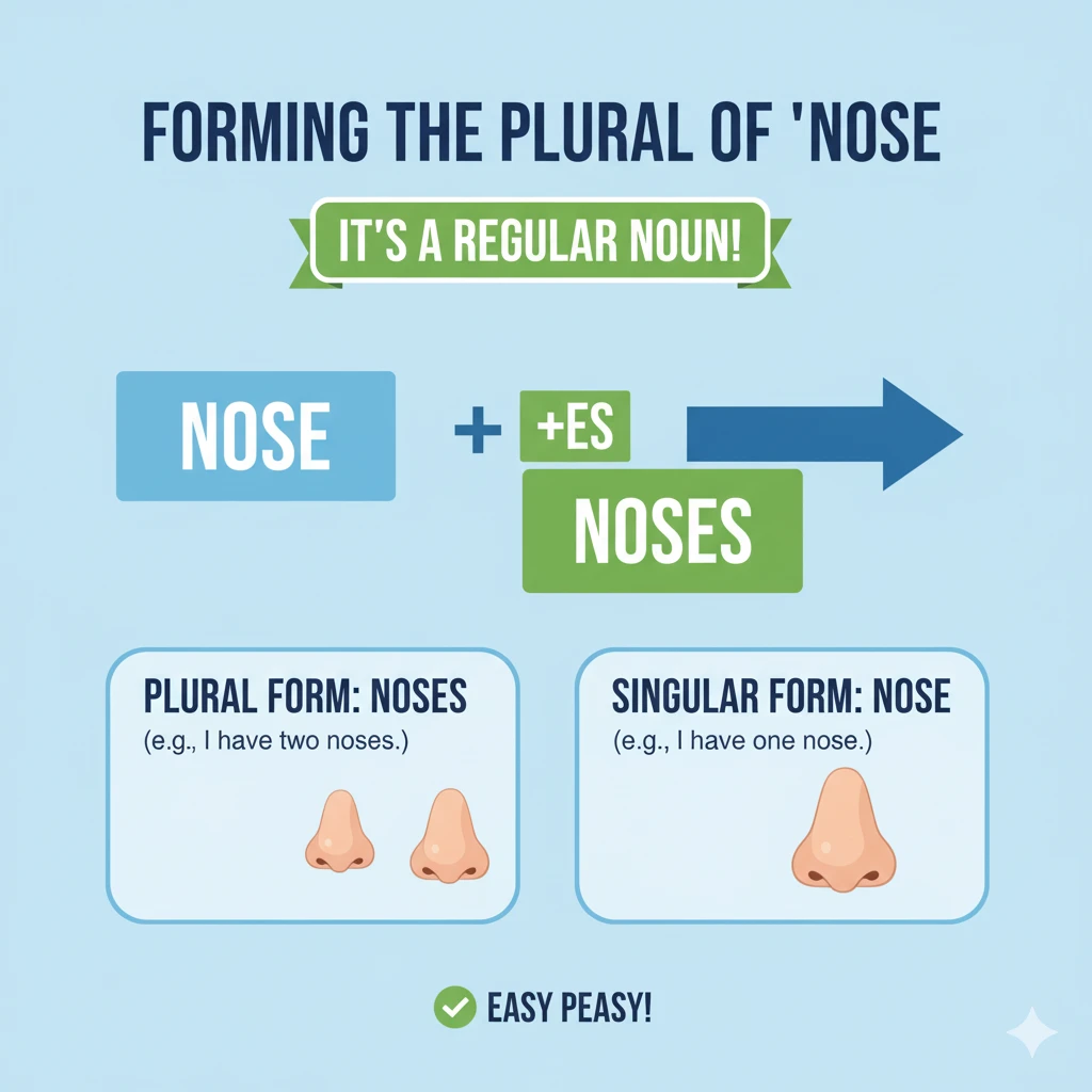 جمع nose چه میشود؟ فهمیدن آن به سادگی 1 جمع nose