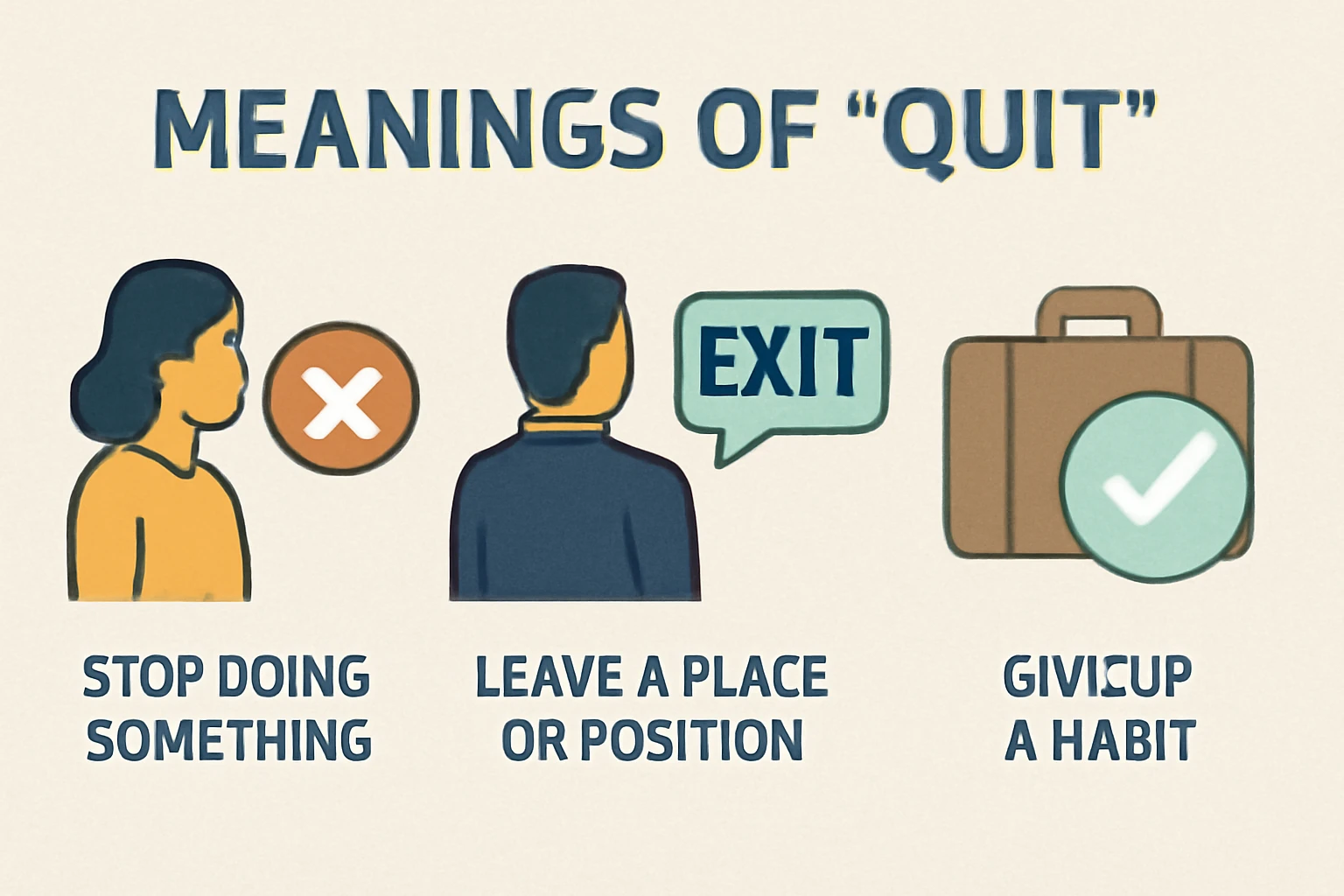 گذشته quit چه میشود؟ بررسی زمانهای مختلف این فعل 1 گذشته quit